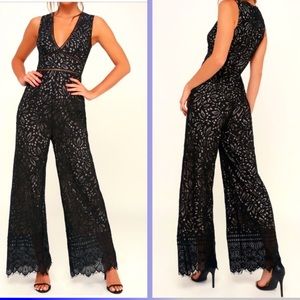 Lulu’s Amora Black Lace Jumpsuit